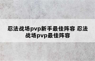 忍法战场pvp新手最佳阵容 忍法战场pvp最佳阵容